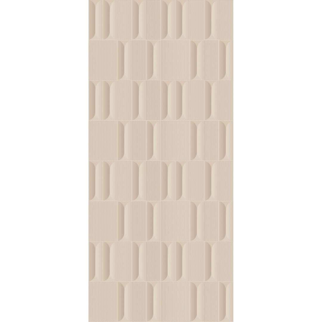 BEACON rhythmic arch fabric wallpaper with elegant geometric pattern in neutral tones, ideal for modern interior decor.