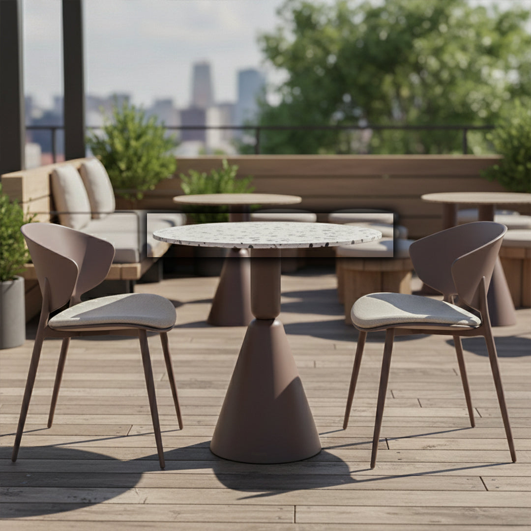 Round 70cm BEACON table top with smooth wooden surface, designed for versatile use in various interior settings.