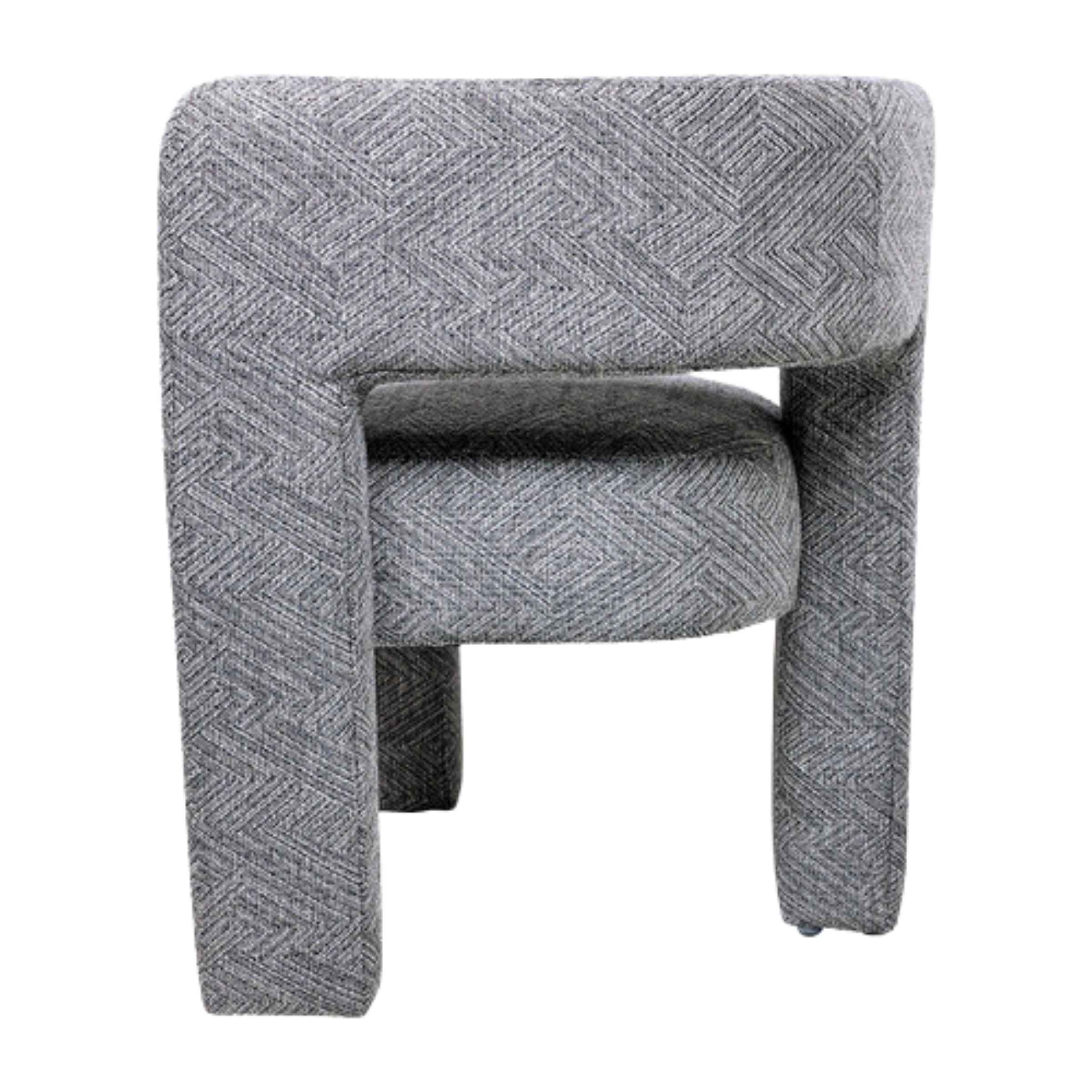 Round Back Chair-Gray 17041-01 -  Armchairs | كرسي ظهر مستدير - رمادي - ebarza Furniture UAE | Shop Modern Furniture in Abu Dhabi & Dubai - مفروشات ايبازرا في الامارات | تسوق اثاث عصري وديكورات مميزة في دبي وابوظبي