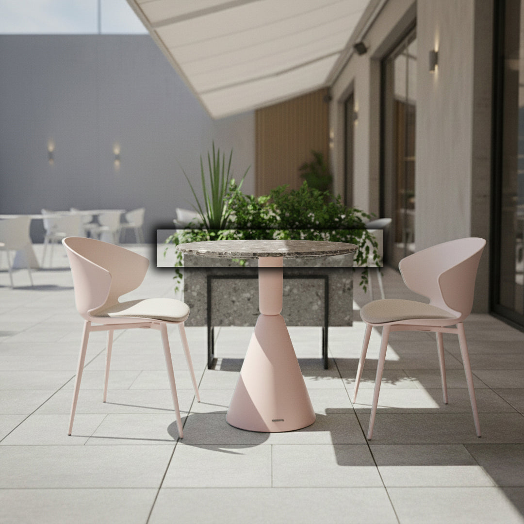 Round terrazzo table top by BEACON, 70 cm diameter, durable surface, ideal for modern dining or workspace settings.