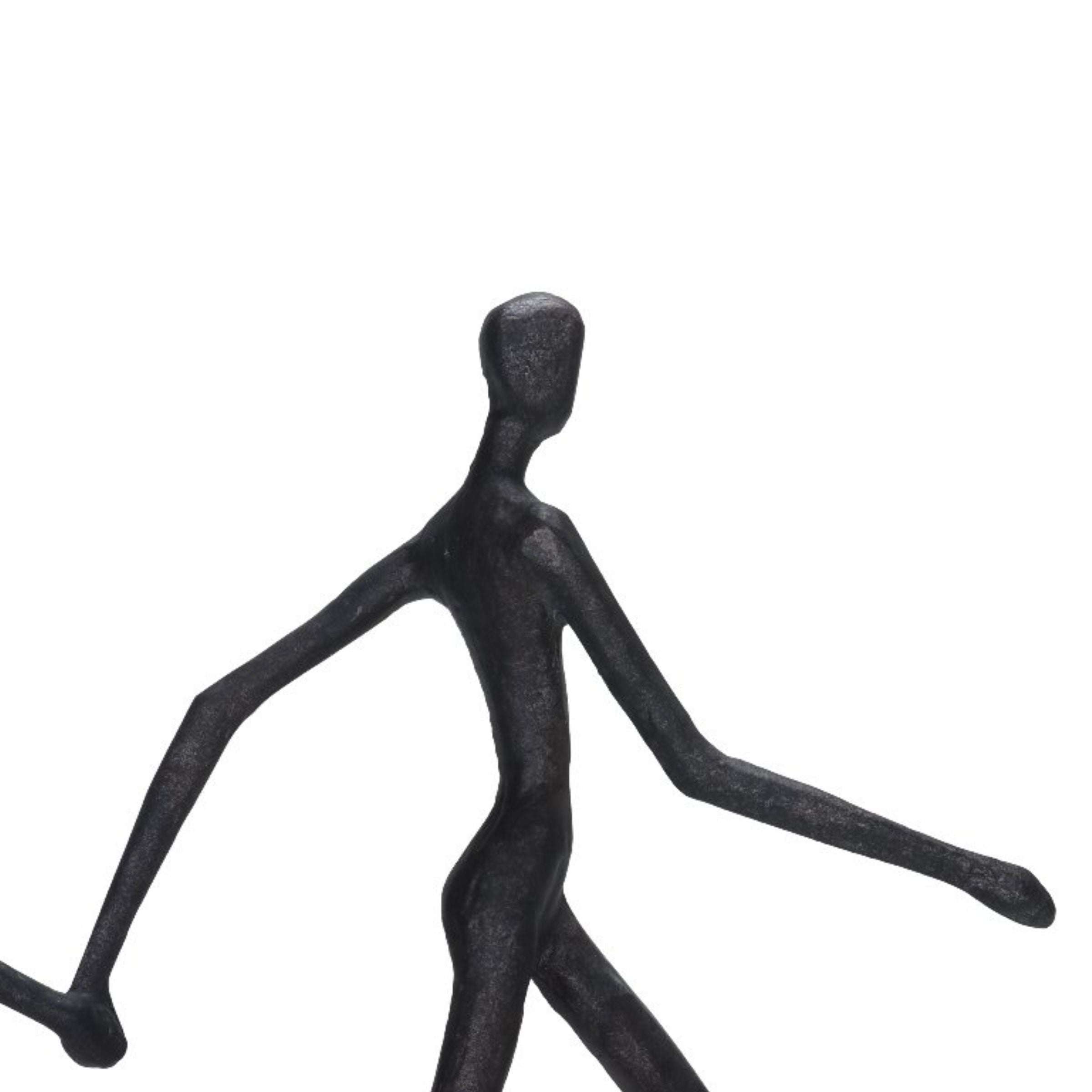 Black alloy runner figurine for home decor by BEACON, sleek modern design perfect for stylish interior accents.