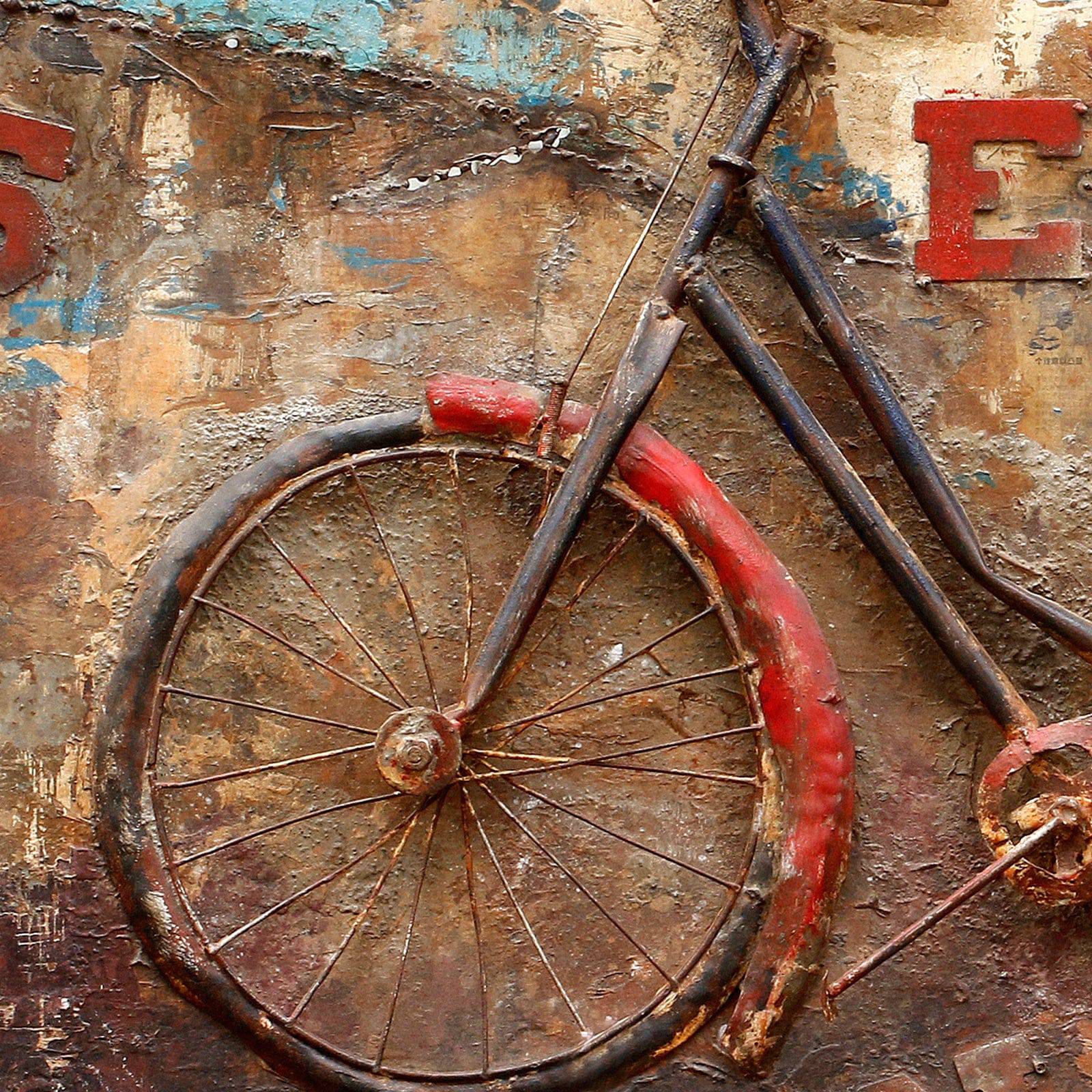 Rusty Bicycle Handcrafted Metal Art Painting 120X90 Cm Soap013 - Paintings - ebarza Furniture UAE | Shop Modern Furniture in Abu Dhabi & Dubai - مفروشات ايبازرا في الامارات | تسوق اثاث عصري وديكورات مميزة في دبي وابوظبي