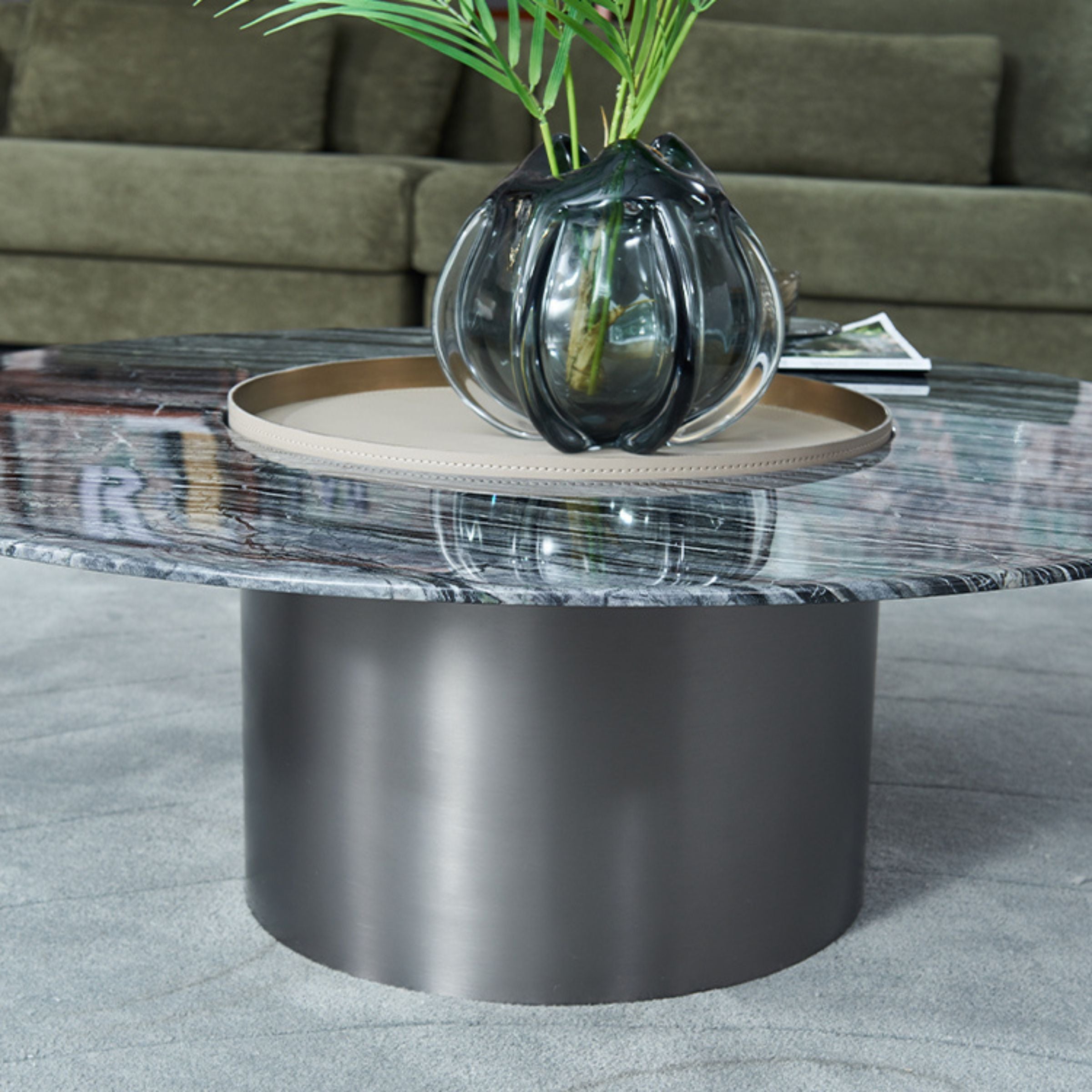 Saddle Leather Coffee Table MLL-D68 - Coffee tables - ebarza Furniture UAE | Shop Modern Furniture in Abu Dhabi & Dubai - مفروشات ايبازرا في الامارات | تسوق اثاث عصري وديكورات مميزة في دبي وابوظبي