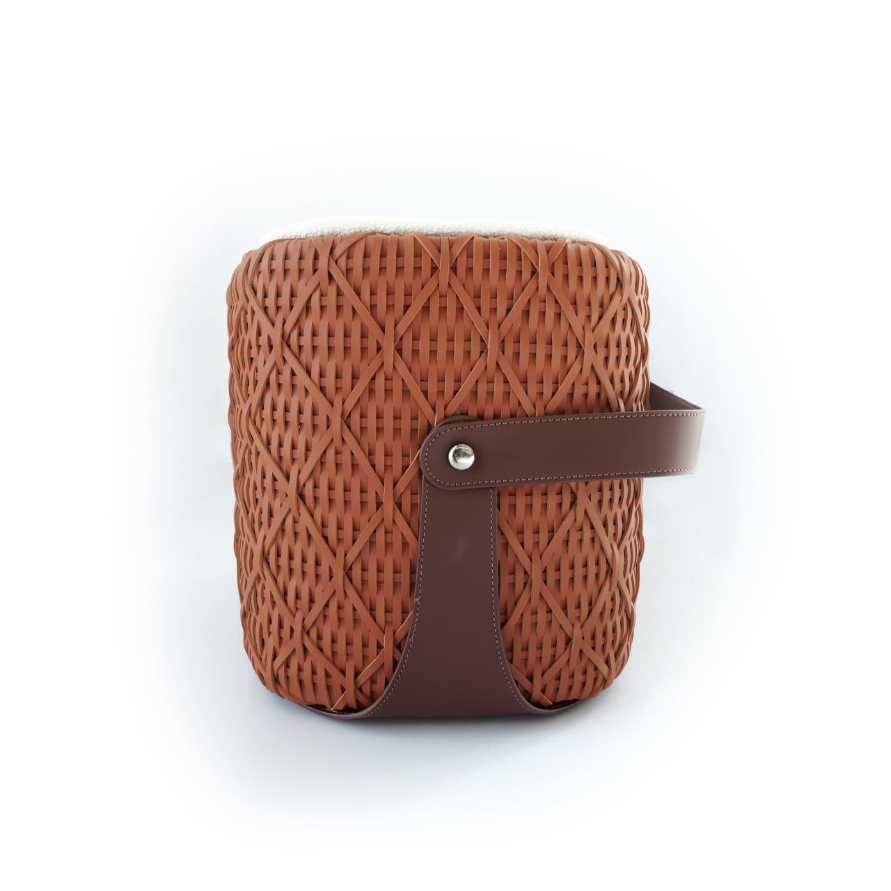 Saddle Leather Ottoman MLL-A57-Orange - Poufs - ebarza Furniture UAE | Shop Modern Furniture in Abu Dhabi & Dubai - مفروشات ايبازرا في الامارات | تسوق اثاث عصري وديكورات مميزة في دبي وابوظبي