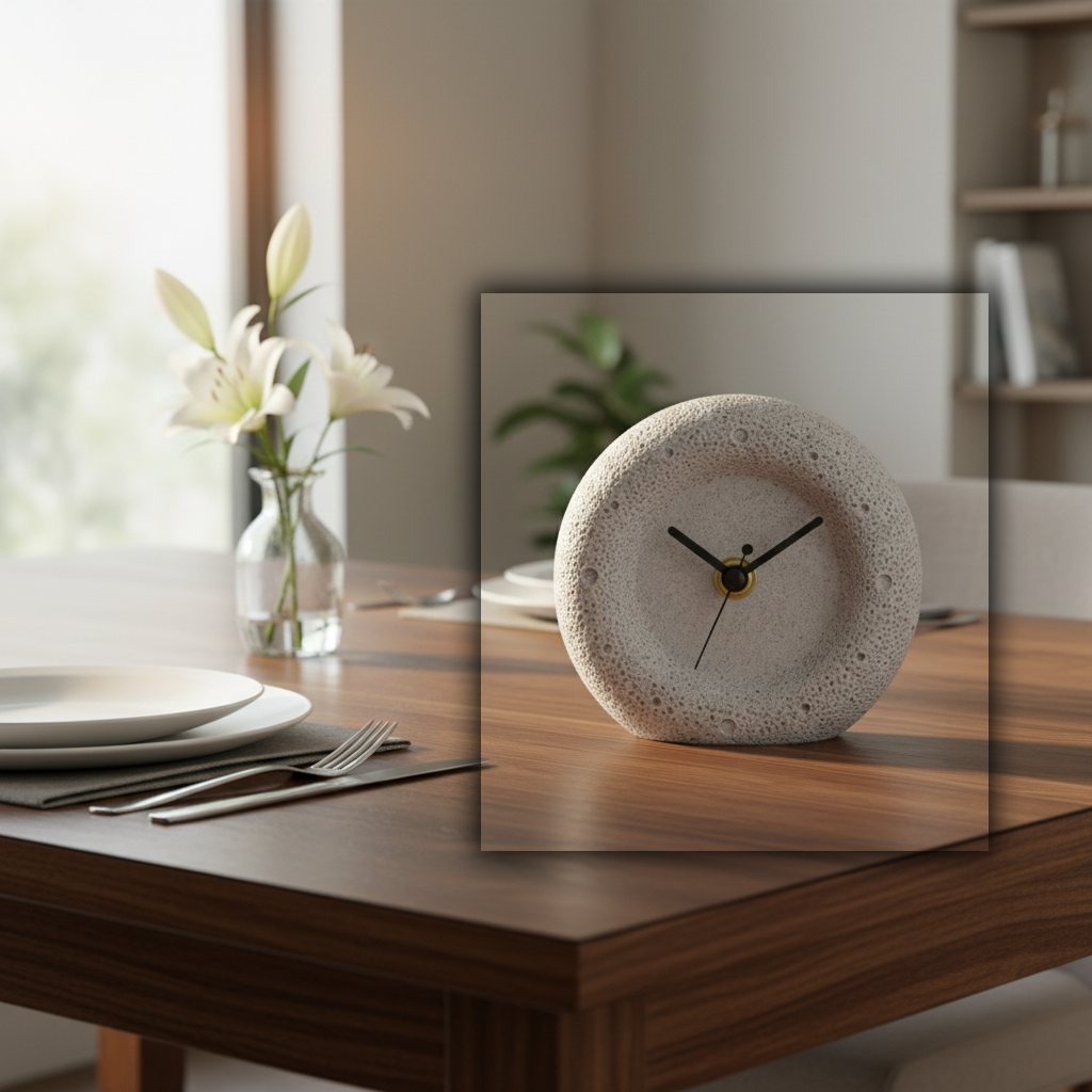 Sahara Hemp Water Exquisite Desk Clock by BEACON, featuring a unique hemp-inspired design and sleek clock face.