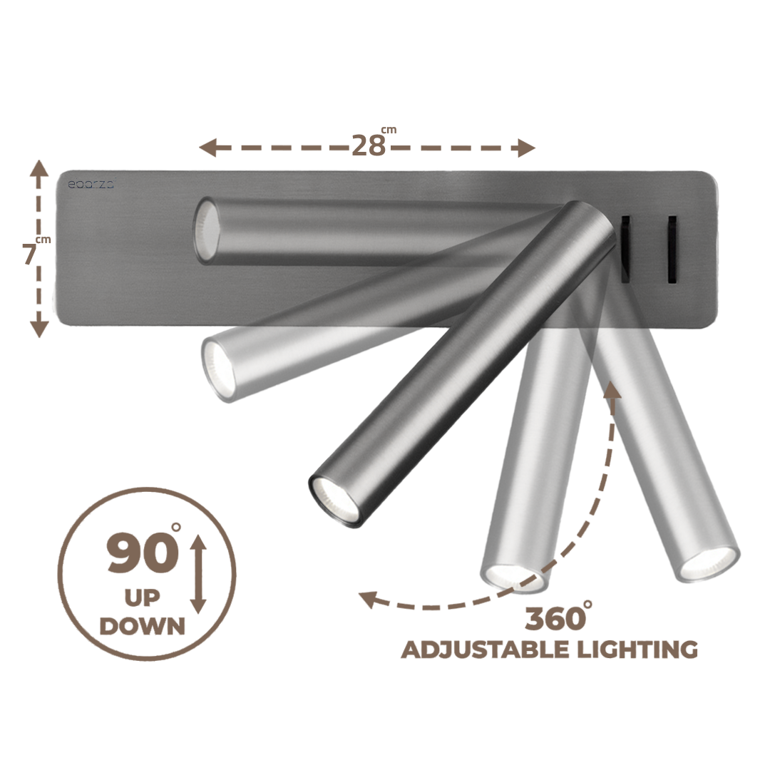 Seed Hotel Style Headboard/ Wall Reading Lamp Seed-WL 26-GB - Wall Lamps - ebarza Furniture UAE | Shop Modern Furniture in Abu Dhabi & Dubai - مفروشات ايبازرا في الامارات | تسوق اثاث عصري وديكورات مميزة في دبي وابوظبي