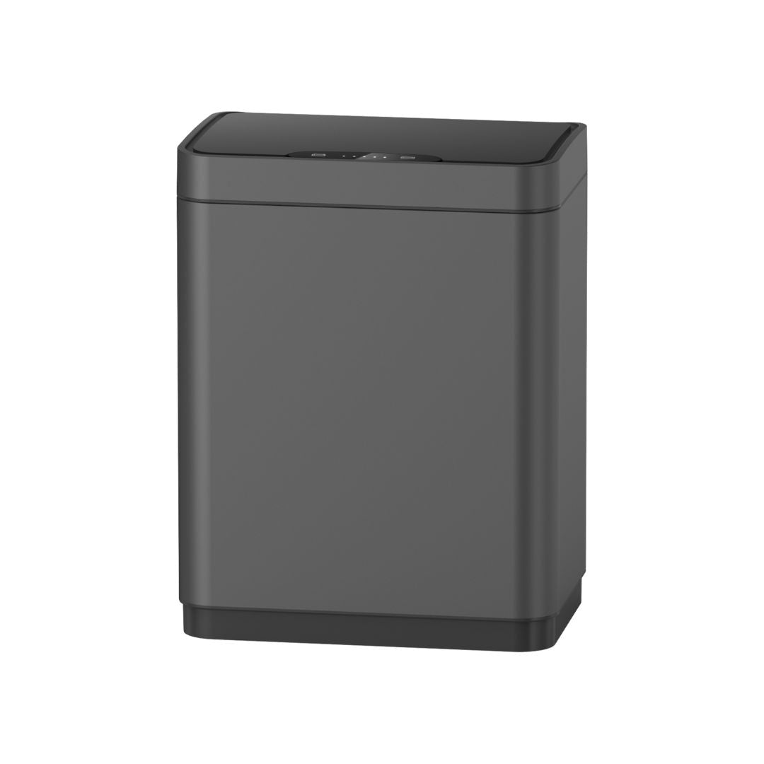 Sensor TG-Titanium Gray Trash Bin by BEACON, model JH-8828, with sleek titanium gray finish and automatic sensor lid.