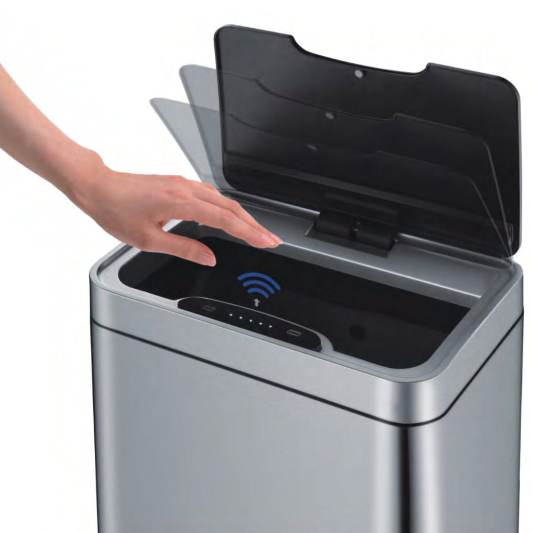 Sensor TG-Titanium Gray Bin JH-8828 - Bathroom Accessories - ebarza Furniture UAE | Shop Modern Furniture in Abu Dhabi & Dubai - مفروشات ايبازرا في الامارات | تسوق اثاث عصري وديكورات مميزة في دبي وابوظبي
