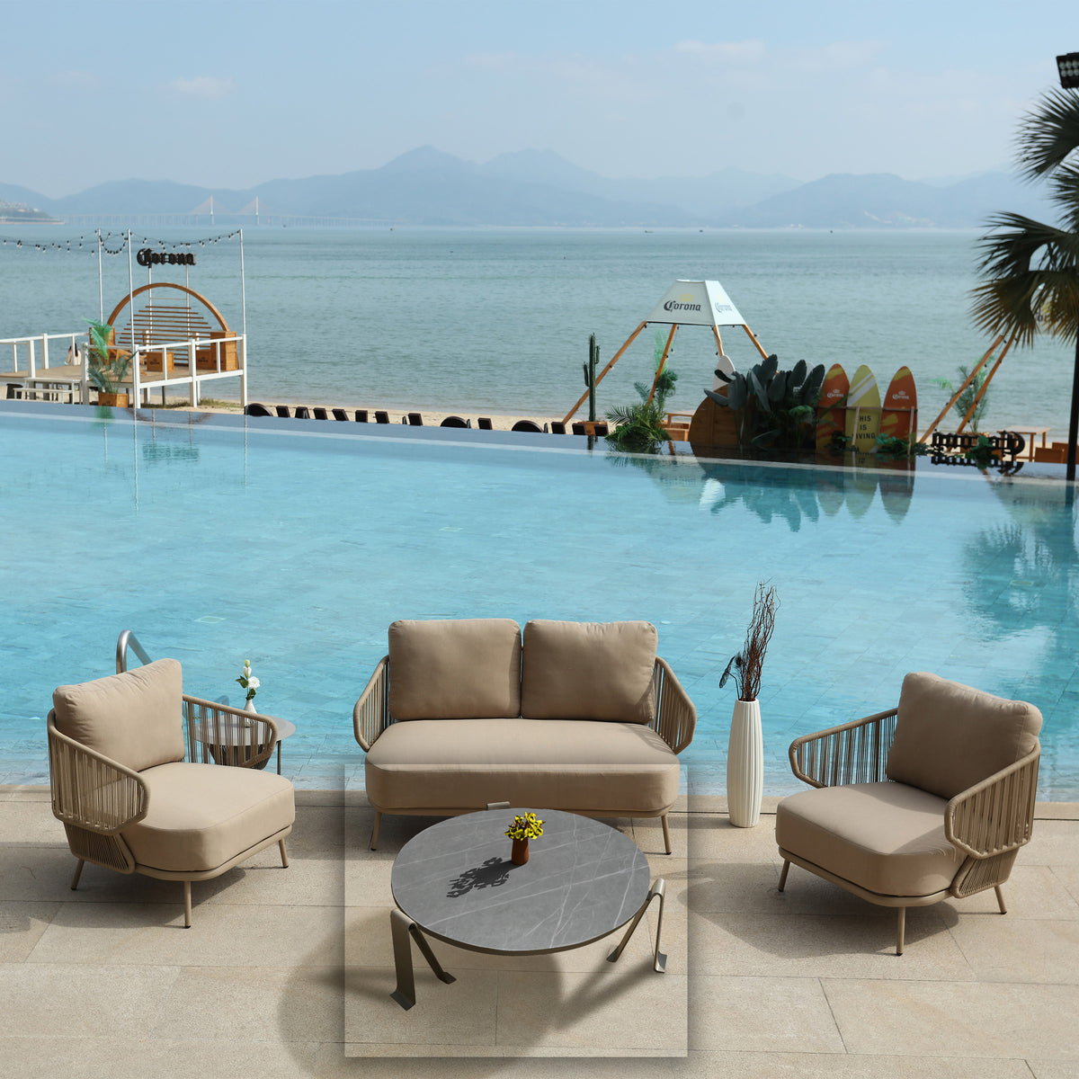Serie R Outdoor Coffee Table-R102 - Outdoor Tables - ebarza Furniture UAE | Shop Modern Furniture in Abu Dhabi & Dubai - مفروشات ايبازرا في الامارات | تسوق اثاث عصري وديكورات مميزة في دبي وابوظبي