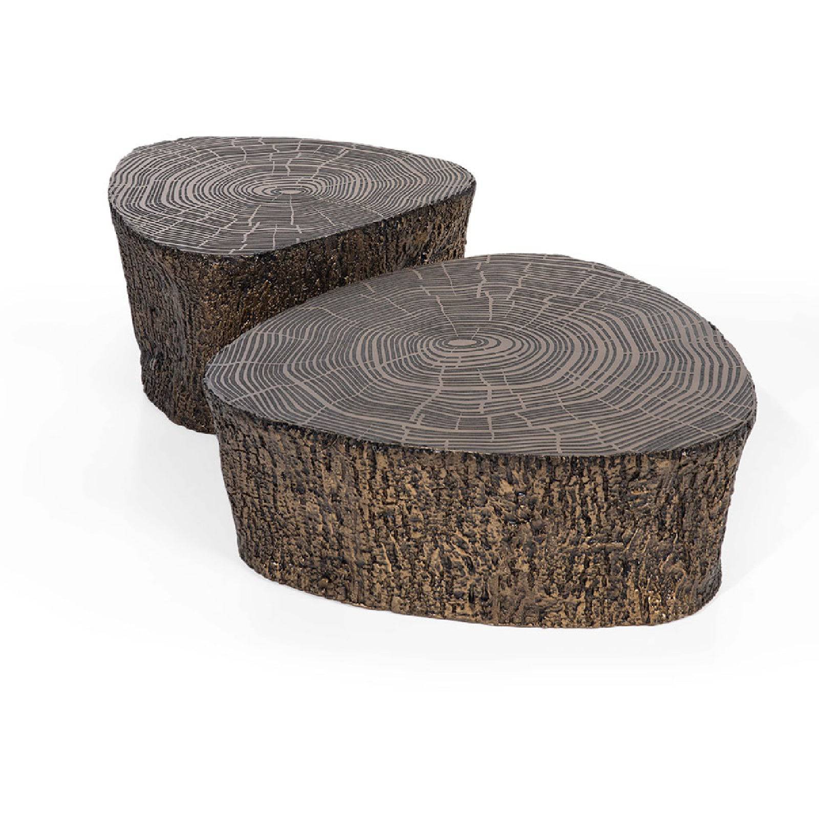 Set Of 2 Limba Brass Coffee Table Lmbr-Hw20 - Side Tables - ebarza Furniture UAE | Shop Modern Furniture in Abu Dhabi & Dubai - مفروشات ايبازرا في الامارات | تسوق اثاث عصري وديكورات مميزة في دبي وابوظبي