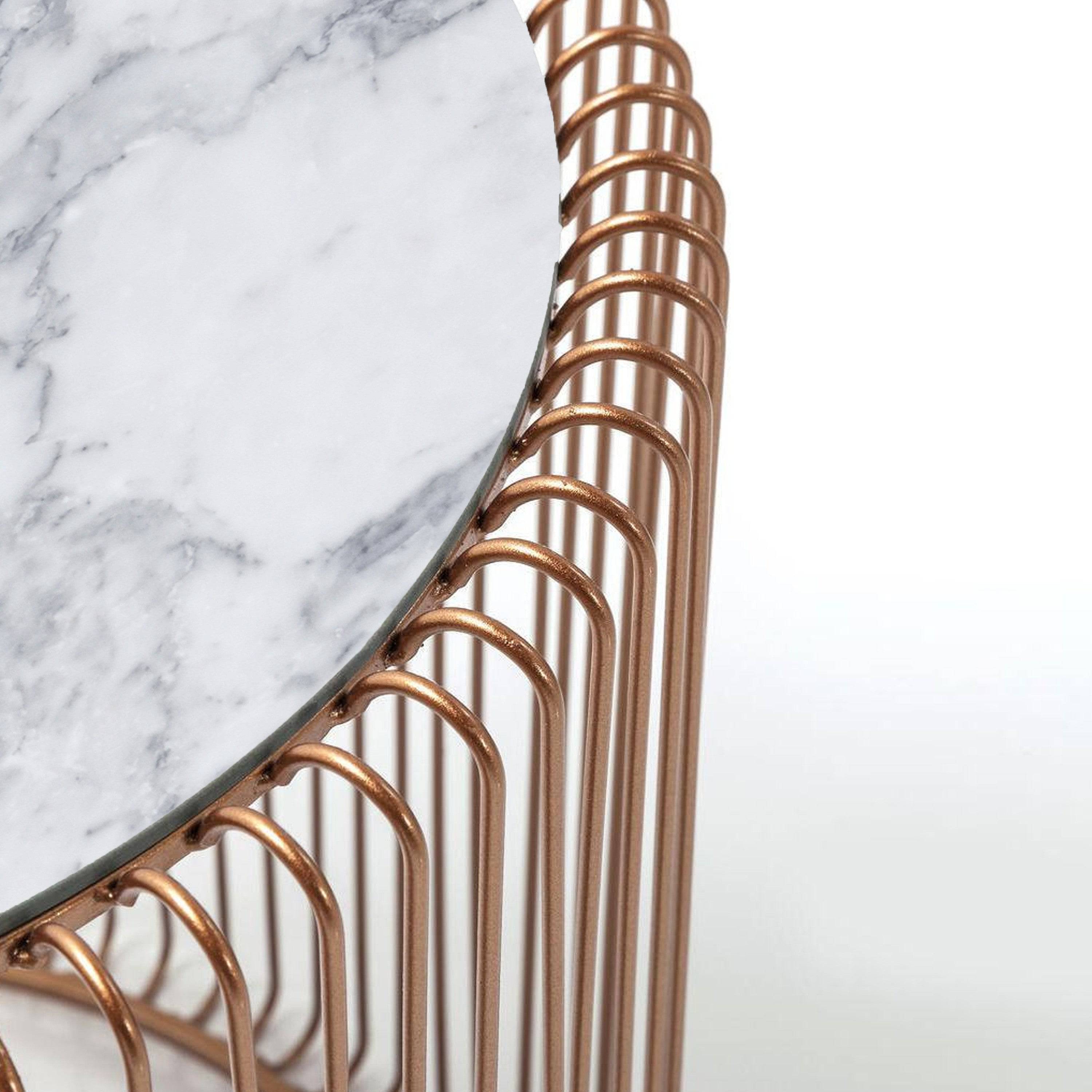 Set Of 2 Natural Marble & Stainless Steel Table Bp8808 Rg - Coffee Tables - ebarza Furniture UAE | Shop Modern Furniture in Abu Dhabi & Dubai - مفروشات ايبازرا في الامارات | تسوق اثاث عصري وديكورات مميزة في دبي وابوظبي