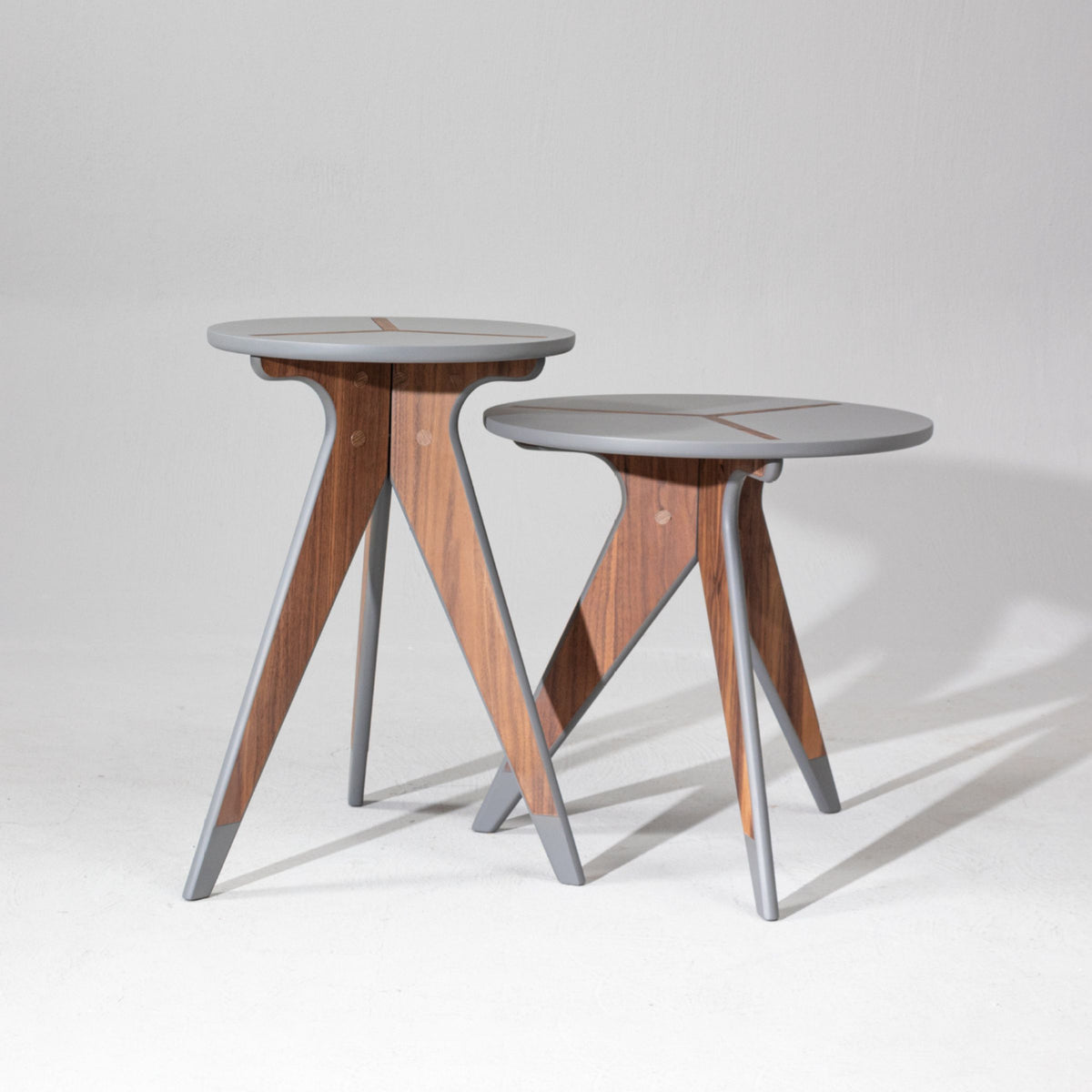 Set of 2 TOGO HOME STYLE smart side tables SST-0001 with sleek modern design and smooth surfaces, ideal for living room decor.