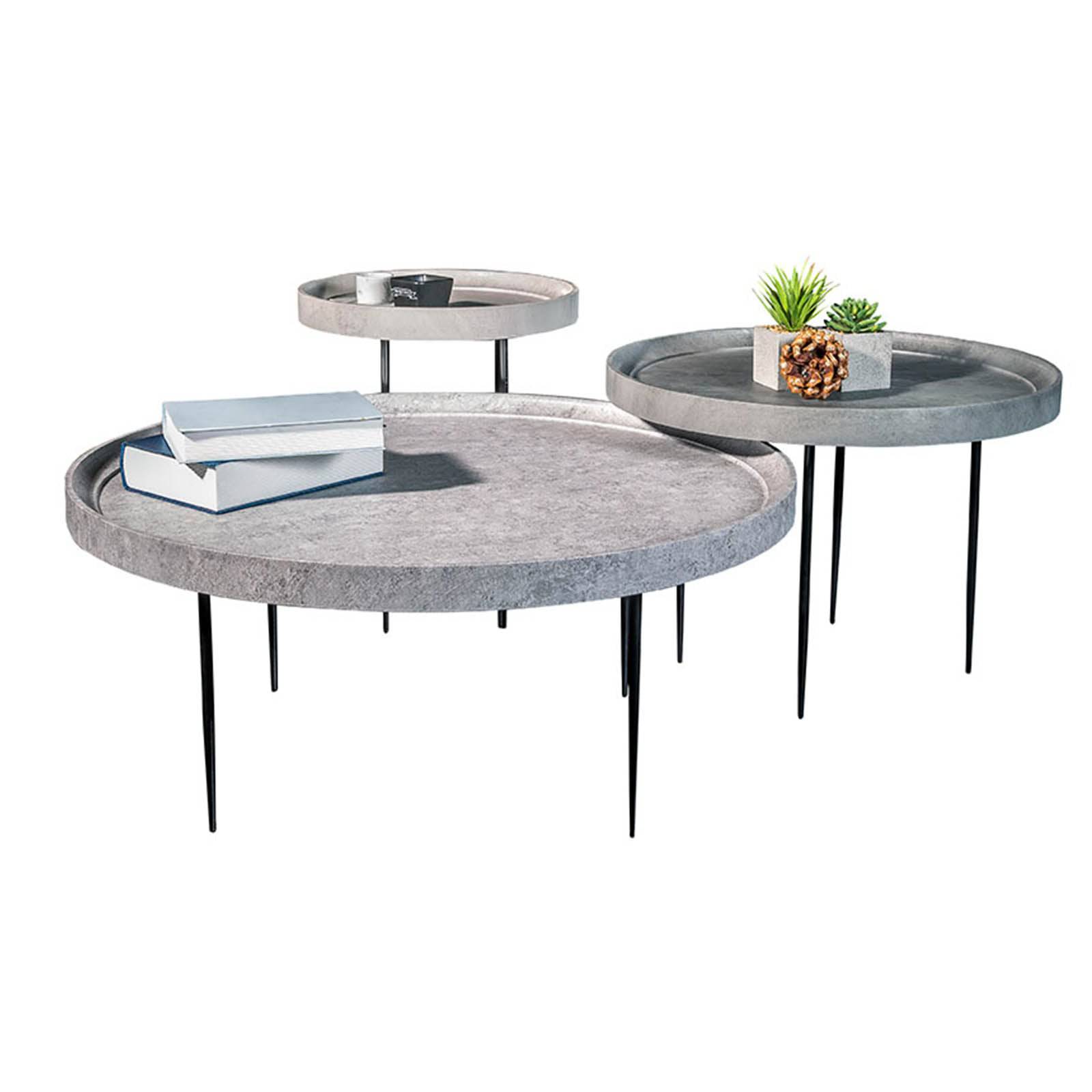 Set Of 3 Leon Center Tables - Coffee Tables - ebarza Furniture UAE | Shop Modern Furniture in Abu Dhabi & Dubai - مفروشات ايبازرا في الامارات | تسوق اثاث عصري وديكورات مميزة في دبي وابوظبي