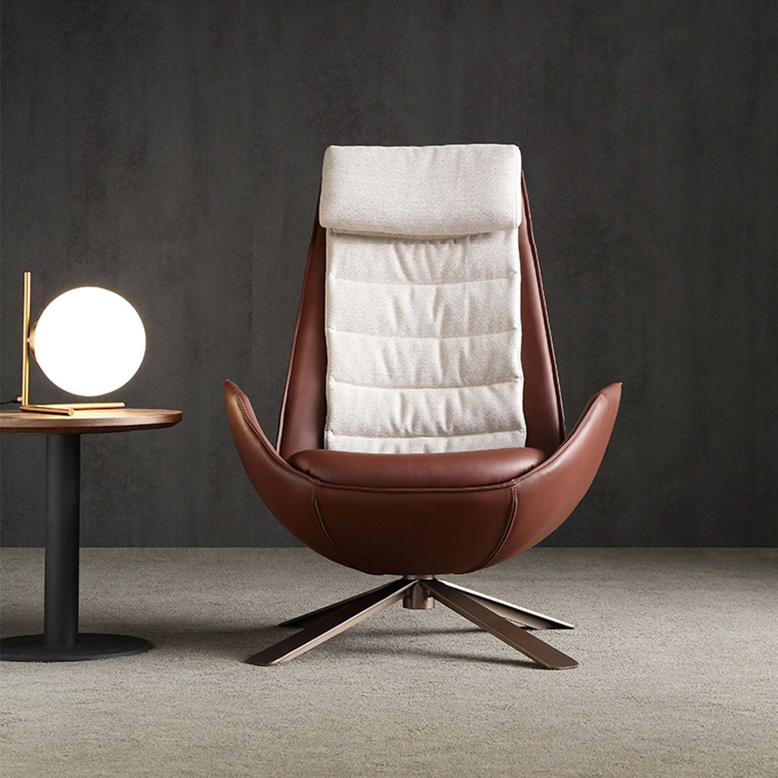 Severo Lounge Chair LC045 Brown -  Lounge Chairs | كرسي صالة سيفيرو - ebarza Furniture UAE | Shop Modern Furniture in Abu Dhabi & Dubai - مفروشات ايبازرا في الامارات | تسوق اثاث عصري وديكورات مميزة في دبي وابوظبي