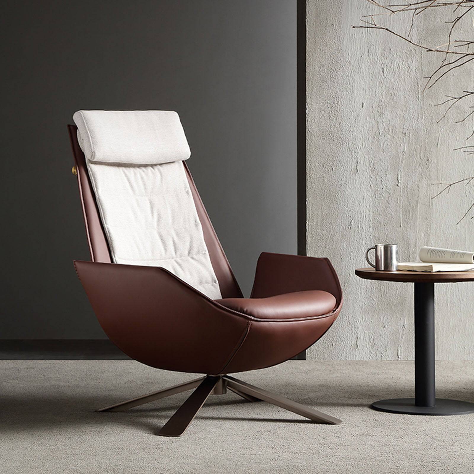 Severo Lounge Chair LC045 Brown -  Lounge Chairs | كرسي صالة سيفيرو - ebarza Furniture UAE | Shop Modern Furniture in Abu Dhabi & Dubai - مفروشات ايبازرا في الامارات | تسوق اثاث عصري وديكورات مميزة في دبي وابوظبي