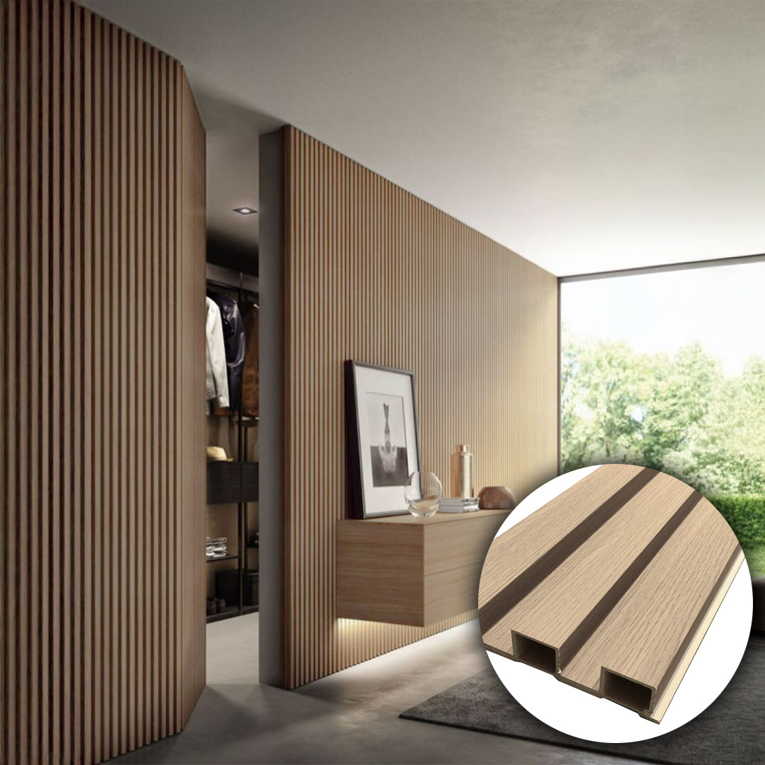 Baikal walnut Shape Panel, 320cm high wall decoration panel by BEACON, featuring natural wood grain and textured surface.