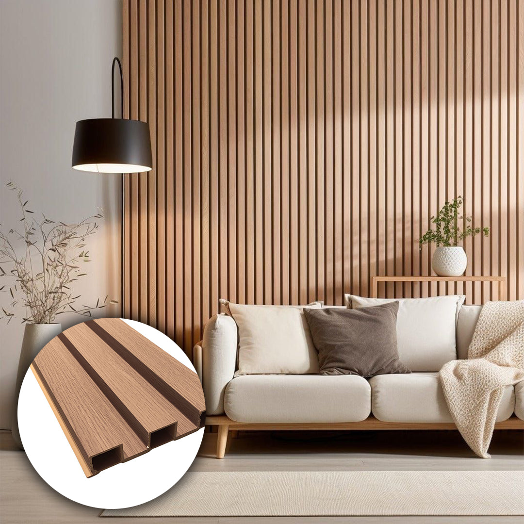 Elm wood-style BEACON Shape Panel 320cm H wall panel in colour H006 263, showcasing textured decorative wall panel design.