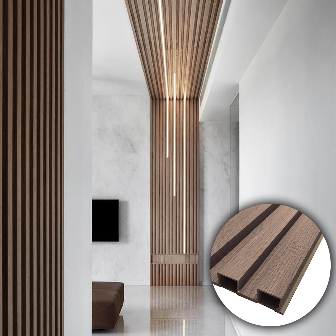 Manhattan Gray Oak Shape Panel, 320cm wall decoration panel by BEACON, showing textured gray oak finish and panel design.