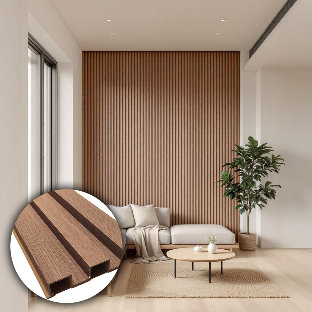North American Oak Y Shape Panel, 320cm wall decoration panel from BEACON, showcasing natural wood grain and modern design.