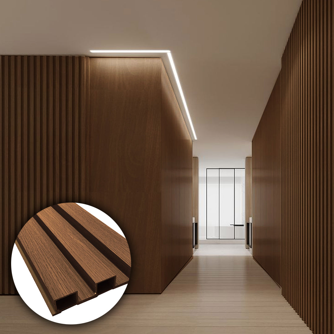 Walnut Shape Panel 320x20cm wall decoration panel from BEACON, featuring a natural wood finish and geometric design.