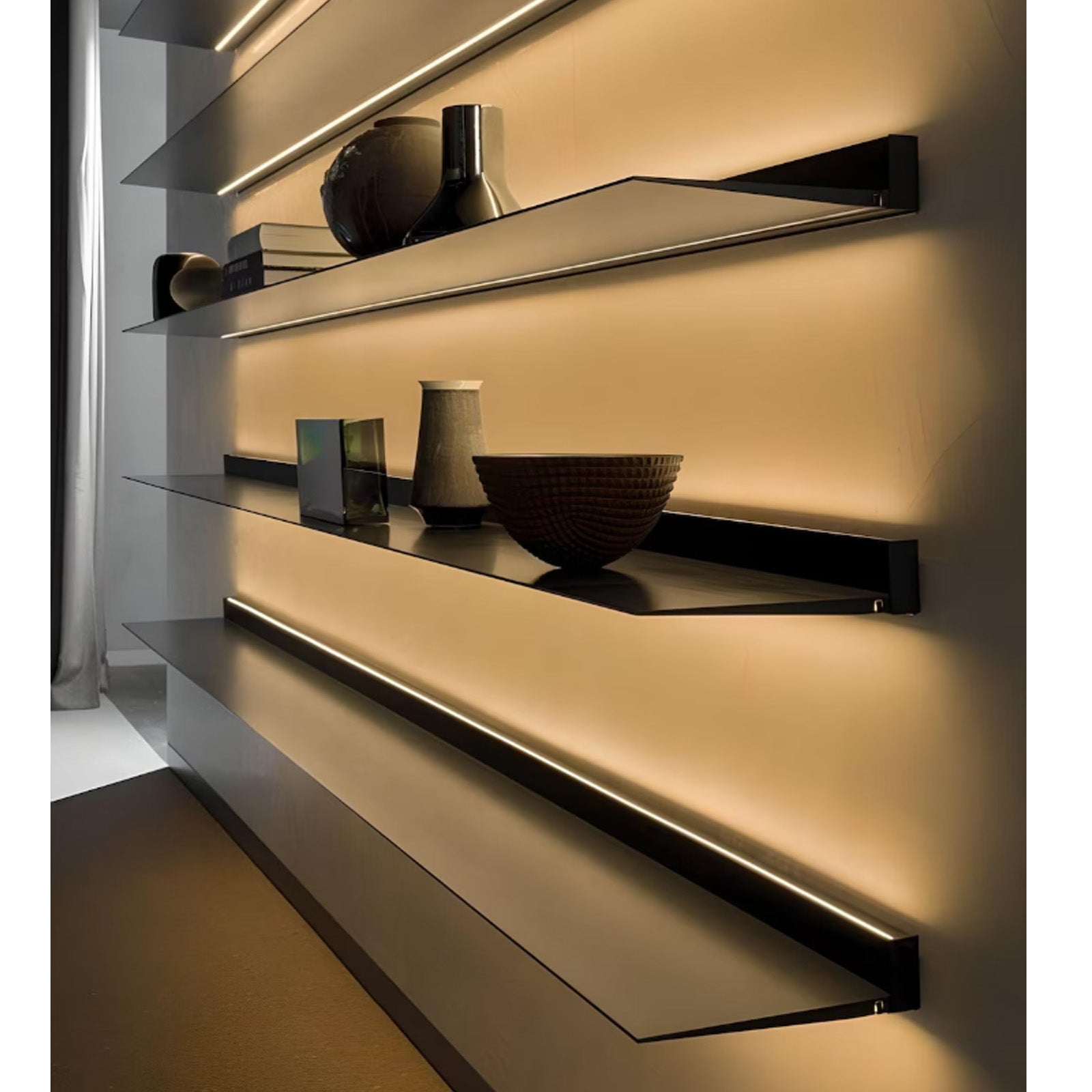 LED Aluminum Panel Light CH4-LT048-1.5cm-Brush Bronze Gold-With Plug-4000K - Wall Lamps - ebarza Furniture UAE | Shop Modern Furniture in Abu Dhabi & Dubai - مفروشات ايبازرا في الامارات | تسوق اثاث عصري وديكورات مميزة في دبي وابوظبي