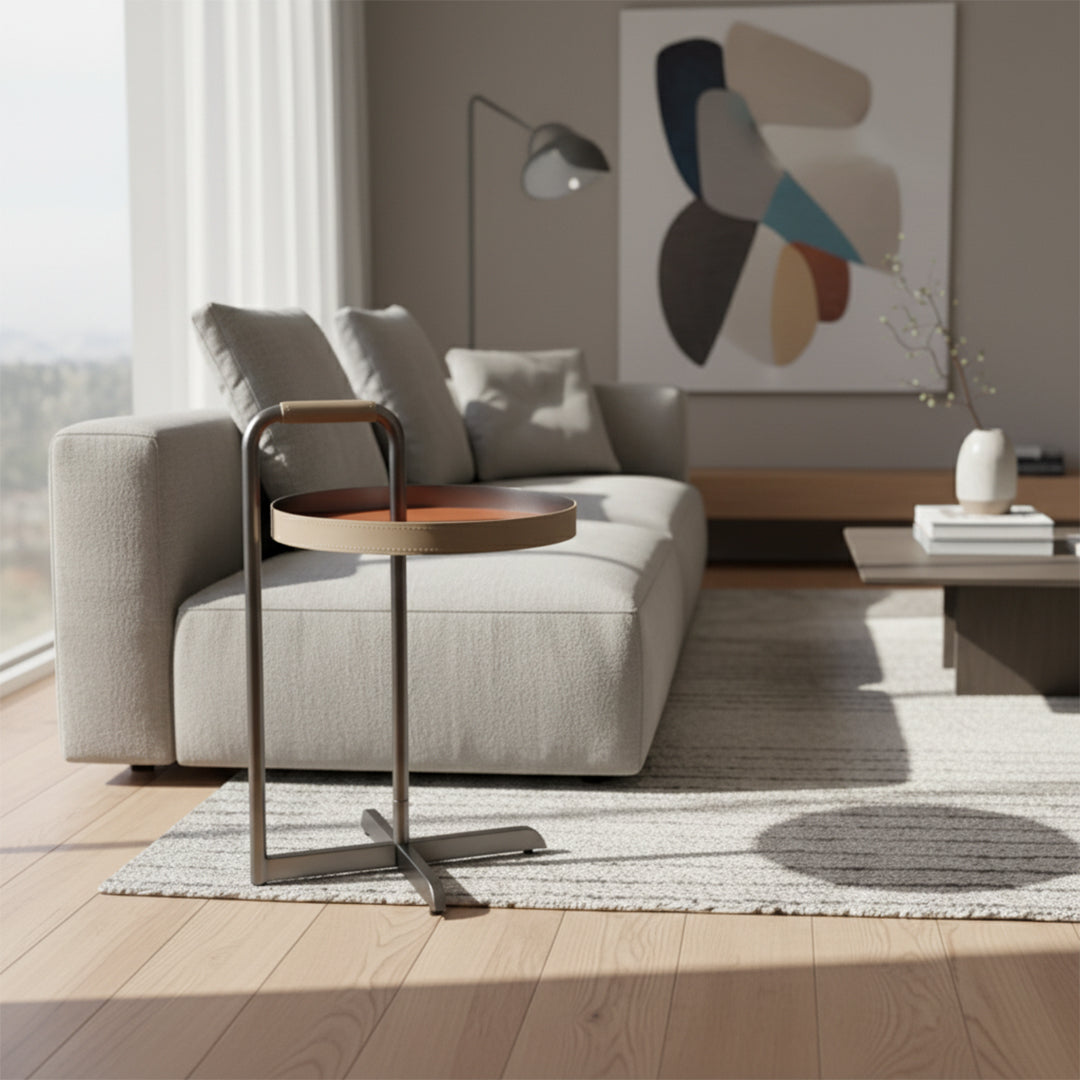 Modern Beacon Civil side table LWL25005 with a sleek wooden surface and metal legs, perfect for living room or bedroom decor.