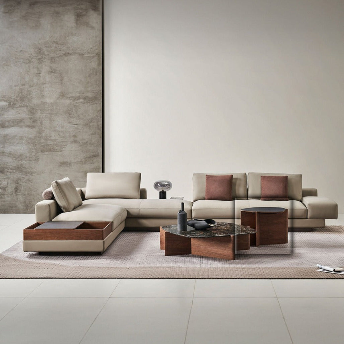BEACON Siena Coffee Table LT055S with sleek wooden finish and modern design, shown from a front angle.