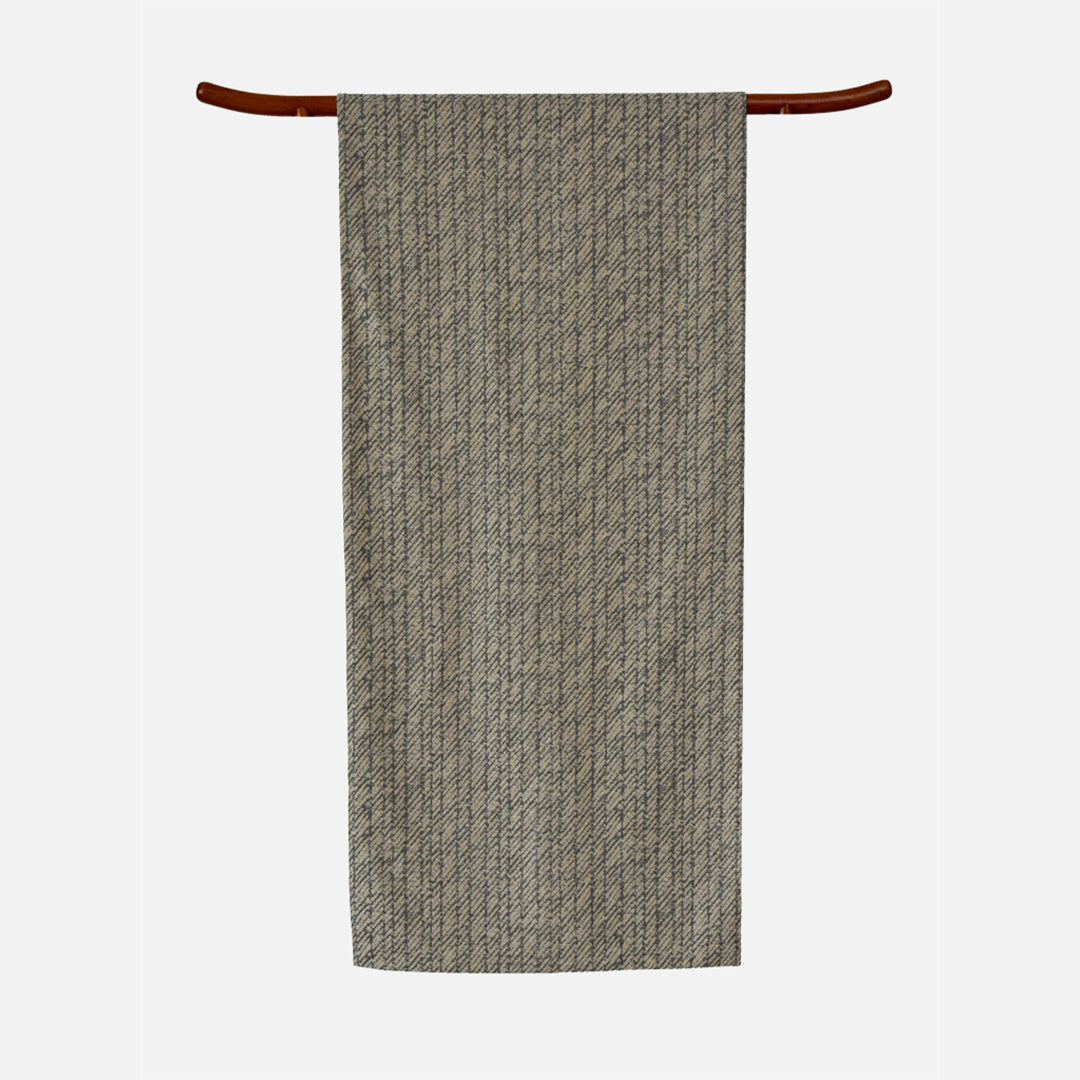 Blue Jacquard Runner Blanket by BEACON, showcasing intricate woven pattern and soft fabric for cozy home decor.
