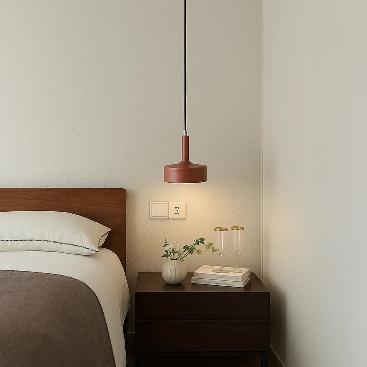 SkyNest Pendant Lamp LWD538 in Sandy Red by Beacon, modern pendant lamp with sleek design and vibrant red finish.