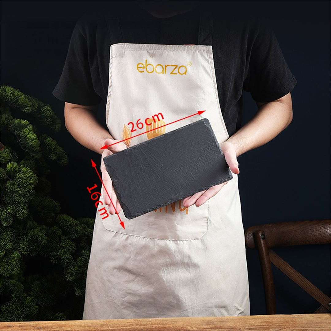 Slate Serving Board Rough Chipped Edges 26x16cm - CKPL2616B - Trays - ebarza Furniture UAE | Shop Modern Furniture in Abu Dhabi & Dubai - مفروشات ايبازرا في الامارات | تسوق اثاث عصري وديكورات مميزة في دبي وابوظبي