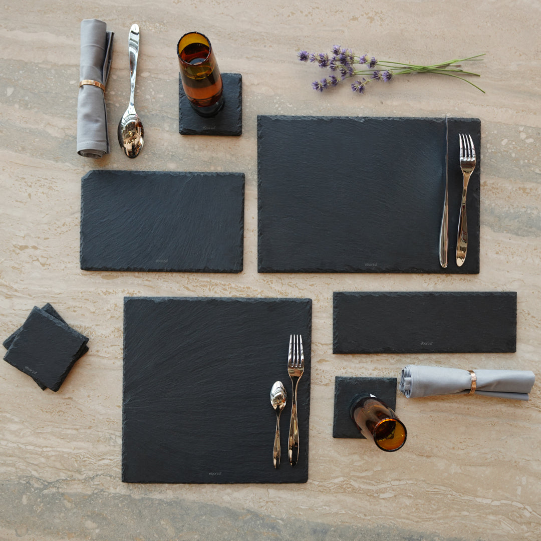 Slate Serving Board Rough Chipped Edges 36x25cm - CKPL3625B - Trays - ebarza Furniture UAE | Shop Modern Furniture in Abu Dhabi & Dubai - مفروشات ايبازرا في الامارات | تسوق اثاث عصري وديكورات مميزة في دبي وابوظبي