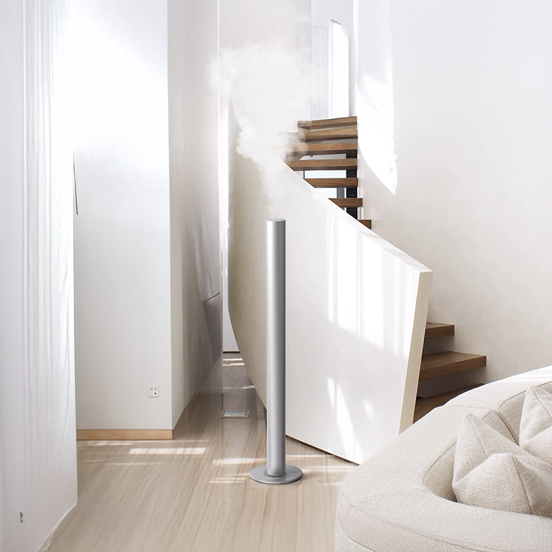 Smart Aroma Diffuser by ebarza with 300m³ range, showcasing sleek design and adjustable mist settings for home aromatherapy.