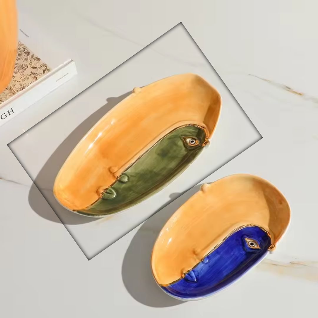 Beacon Smart Eye abstract plate featuring portrait detail, showcasing modern artistic design and intricate artwork.