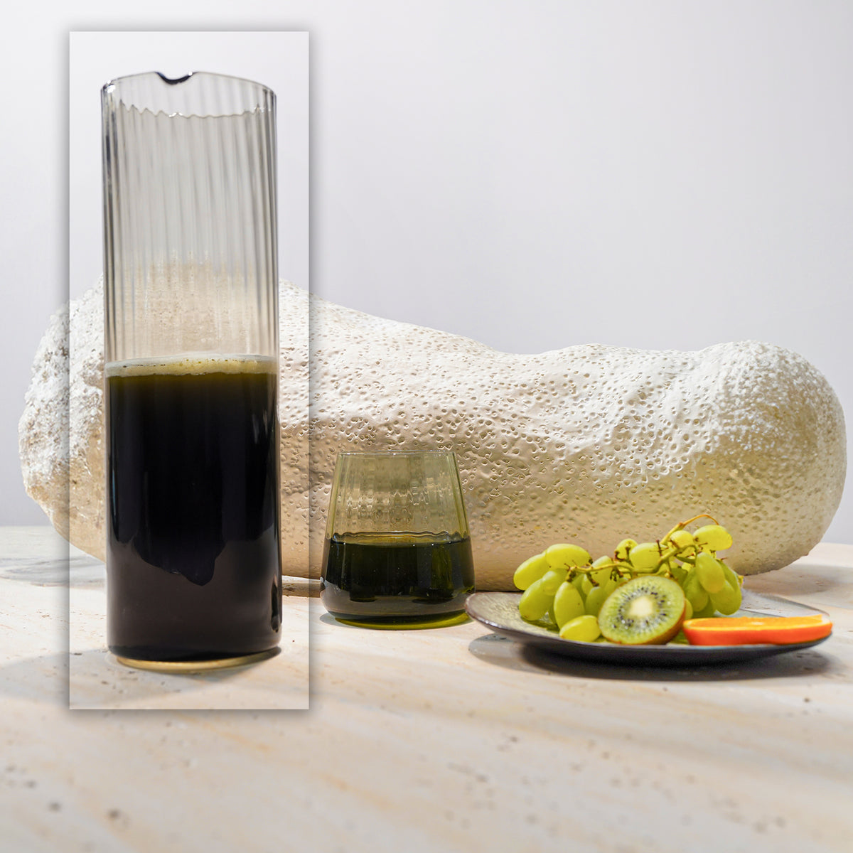Smoked grey 1.2L BEACON drinkware carafe with a sleek, modern design for serving beverages.