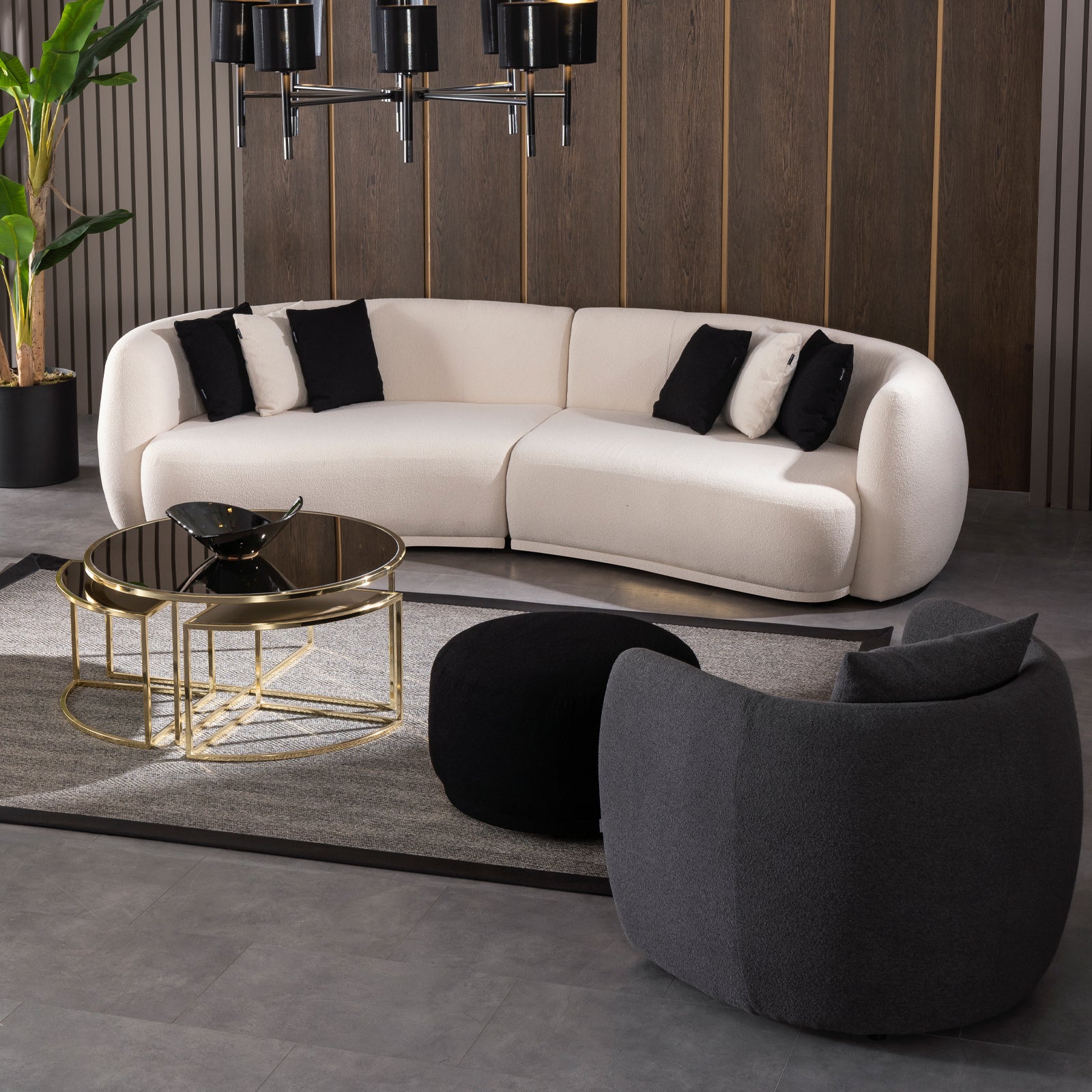 Crown Armchair SBRN-CRN1S-Grey -  Lounge Chairs | كرسي التاج - ebarza Furniture UAE | Shop Modern Furniture in Abu Dhabi & Dubai - مفروشات ايبازرا في الامارات | تسوق اثاث عصري وديكورات مميزة في دبي وابوظبي