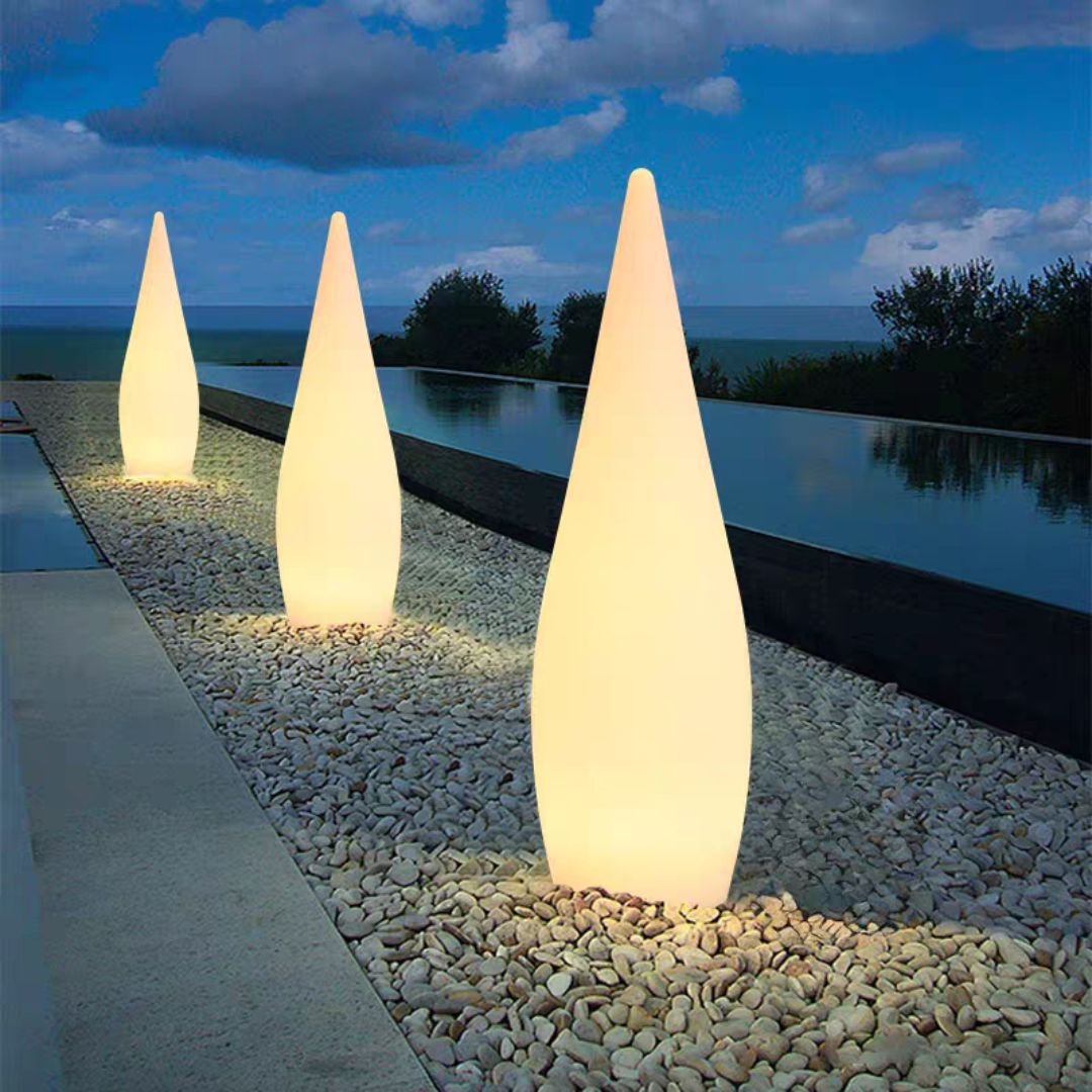BEACON Soft Drop Resin Floor Lamp HTD-2435 with a sleek, modern design and soft drop-shaped resin shade on a sturdy base.