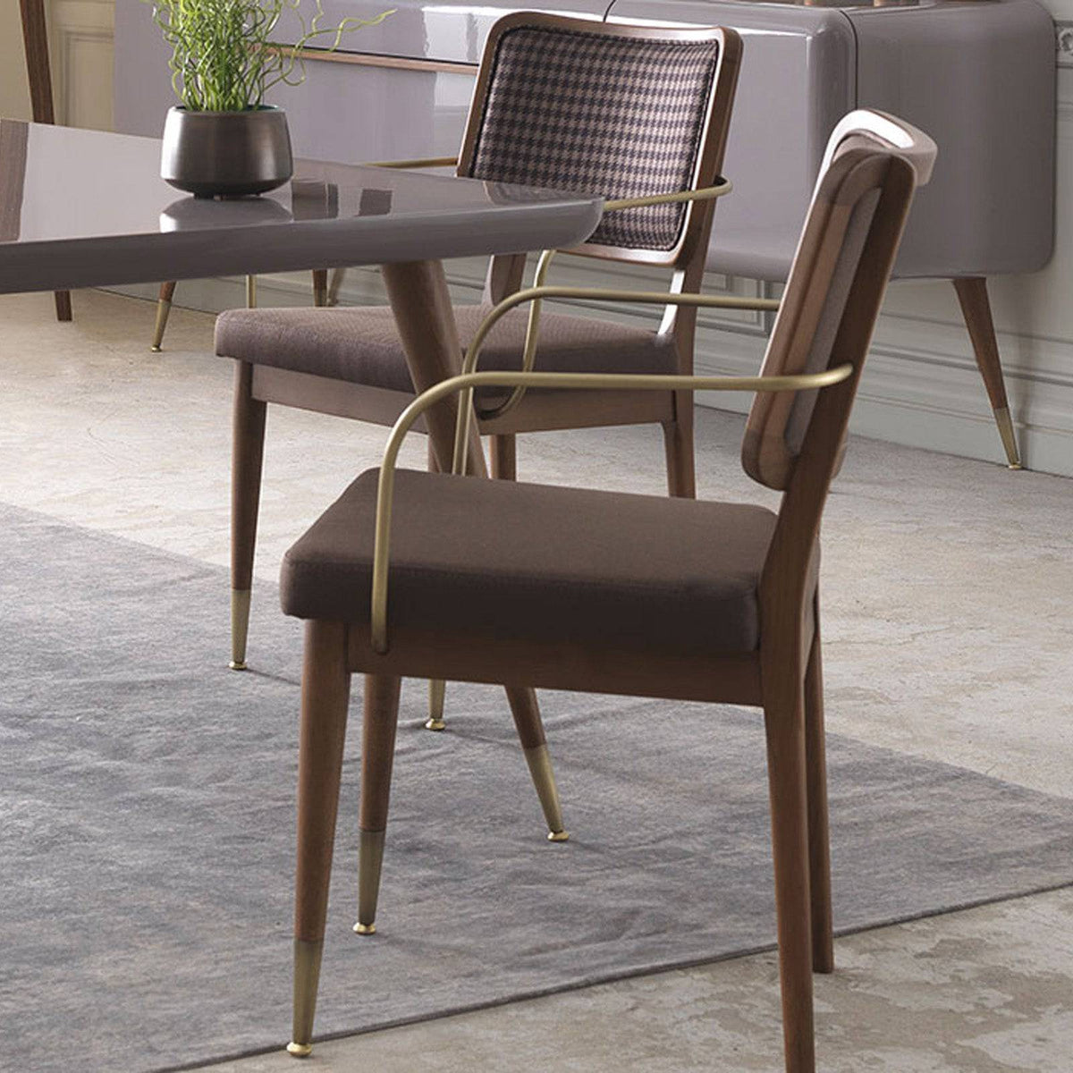 Gold Soho Dining Chair by LODA FURNITURE with sleek design and comfortable seating, perfect for modern dining spaces.