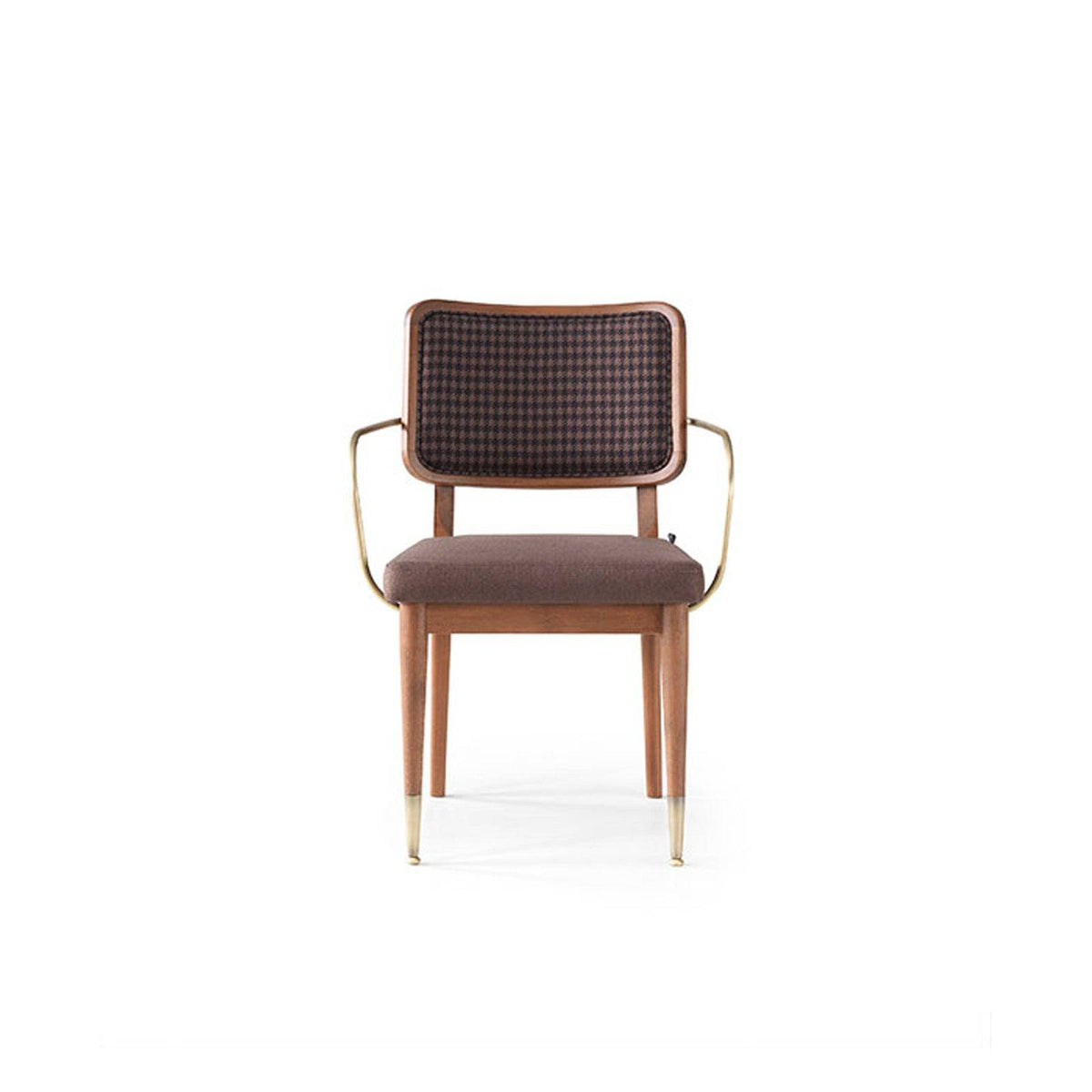 Gold Soho Dining Chair by LODA FURNITURE with sleek design and upholstered seat, perfect for modern dining rooms.