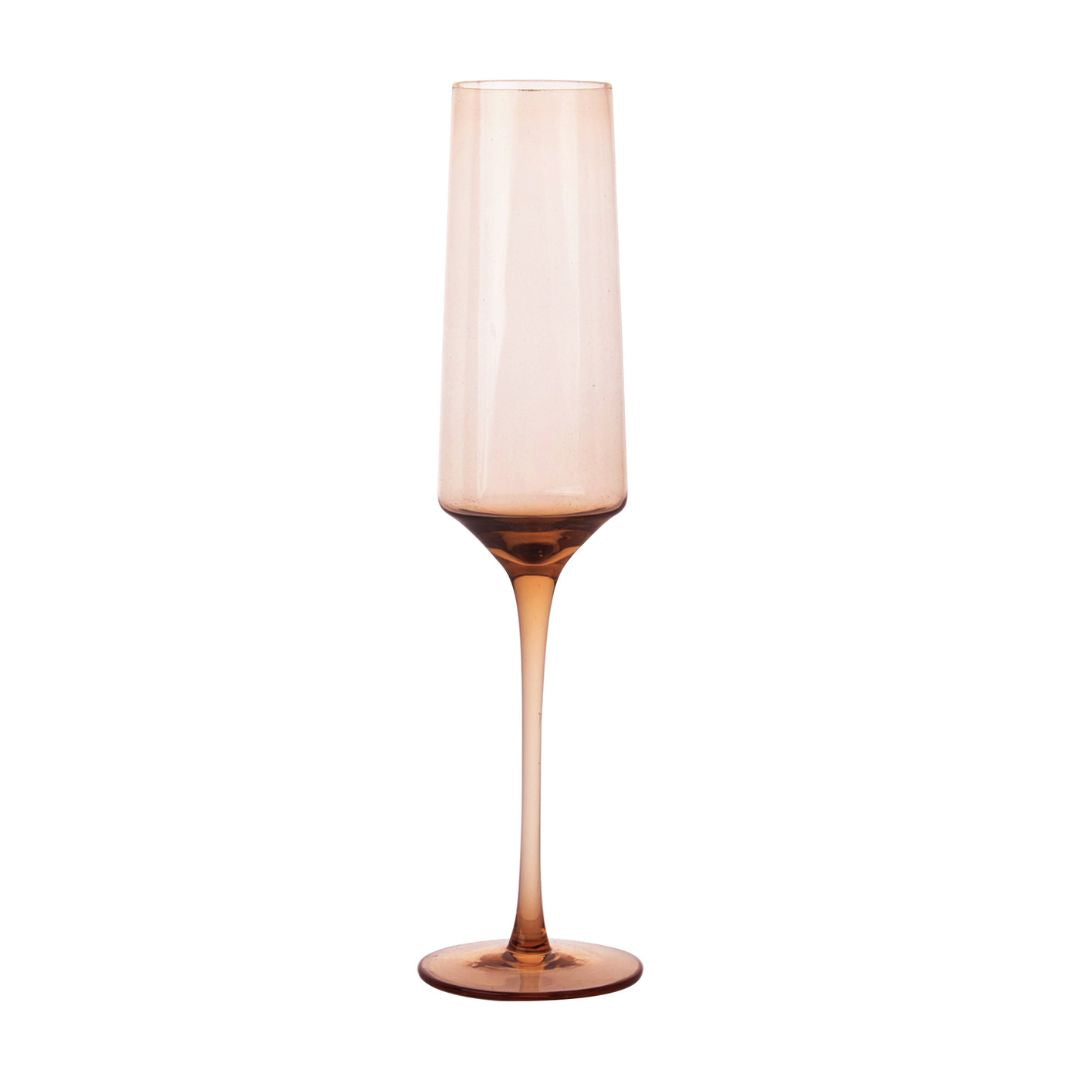 Solid brown flute glass for drinks, made by BEACON, with a sleek, elegant design ideal for special occasions or stylish serving.