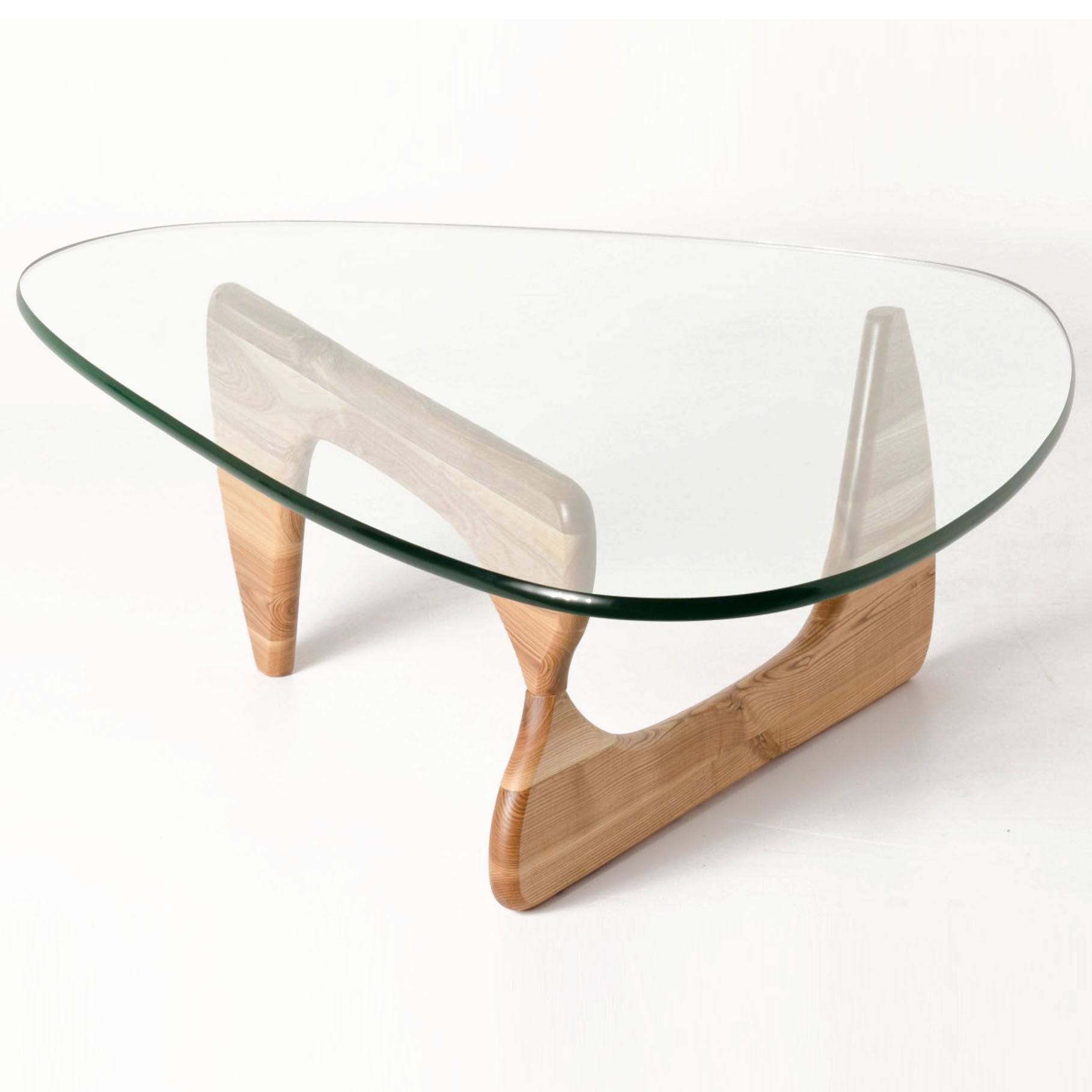 Noguchi Solid Wood Coffee Table With Glass Top Bp8083-N - Coffee Tables - ebarza Furniture UAE | Shop Modern Furniture in Abu Dhabi & Dubai - مفروشات ايبازرا في الامارات | تسوق اثاث عصري وديكورات مميزة في دبي وابوظبي