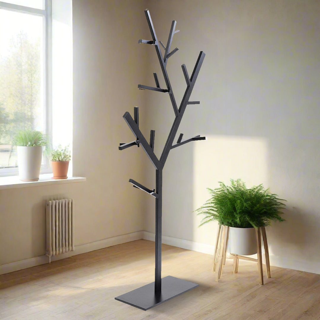 Stainless steel coat rack hanger by BEACON, TSA001 model, featuring multiple hooks for organizing coats and accessories.