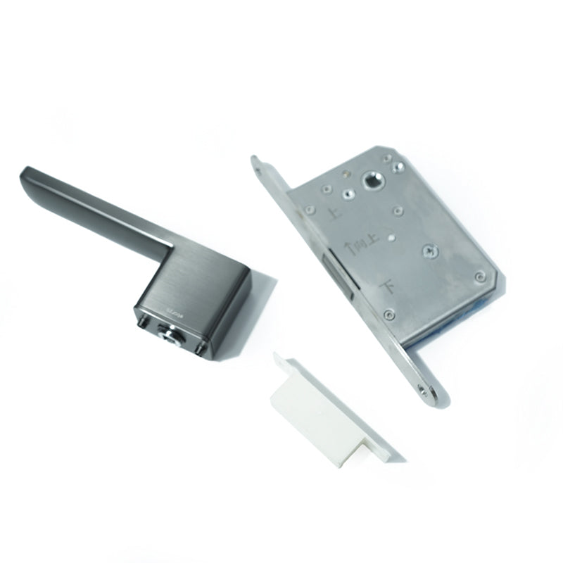 Stainless Steel Doorlock and Handle 2 in 1 black-8907(Hy03-BK) - Smart Door Locks - ebarza Furniture UAE | Shop Modern Furniture in Abu Dhabi & Dubai - مفروشات ايبازرا في الامارات | تسوق اثاث عصري وديكورات مميزة في دبي وابوظبي