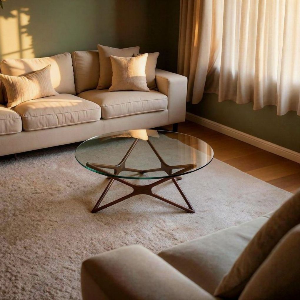 Beacon Star Coffee Table with a modern star-shaped design in wood finish, ideal for contemporary living room decor.
