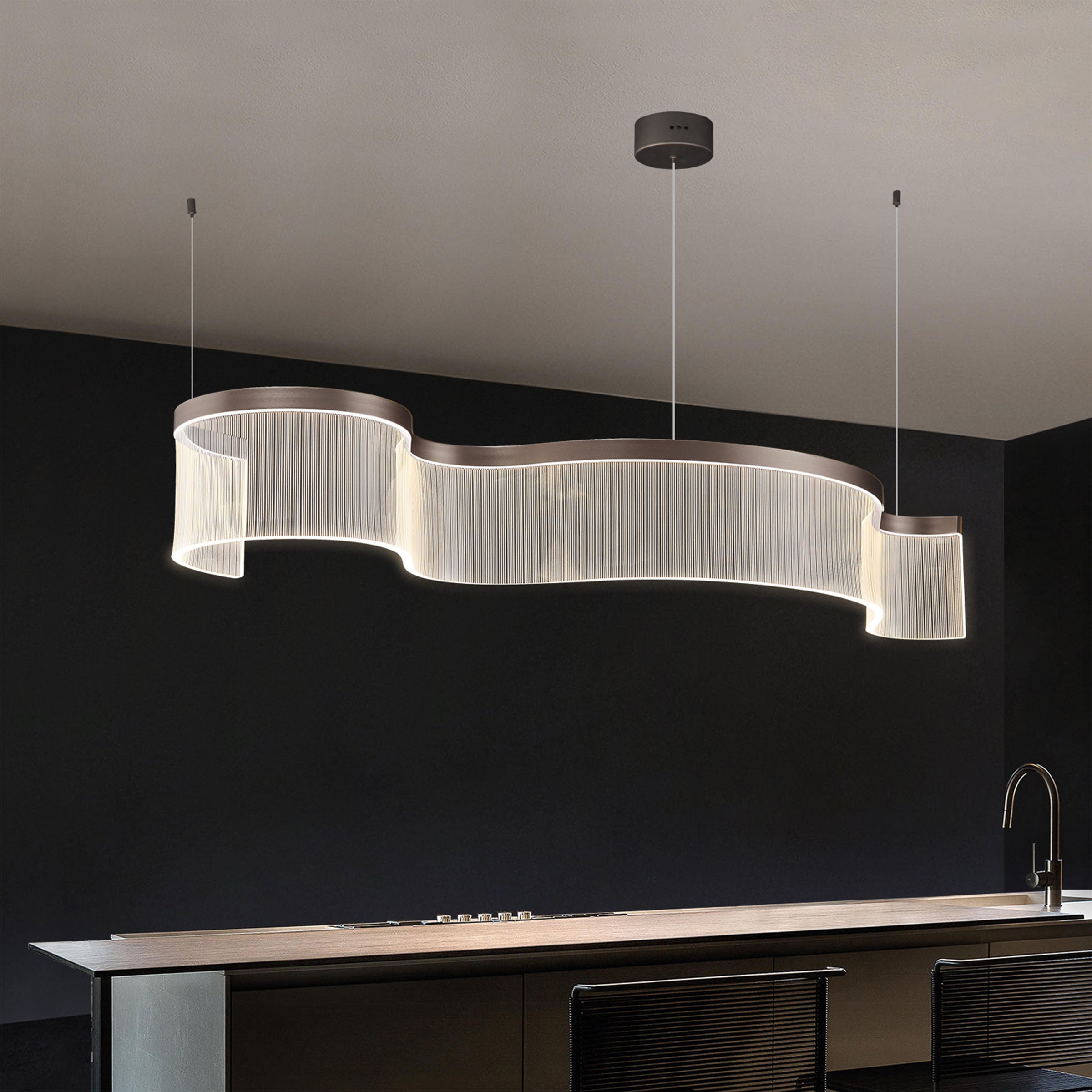 Stardust Swirl Pendant Lamp 100*29.5 CM MA05807PA-001-DZ2 - Pendant Lamps - ebarza Furniture UAE | Shop Modern Furniture in Abu Dhabi & Dubai - مفروشات ايبازرا في الامارات | تسوق اثاث عصري وديكورات مميزة في دبي وابوظبي