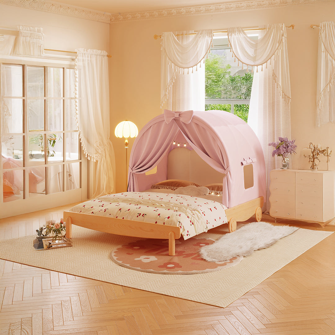 Pre-order 25 Days Delivery Stella Canopy Kid Bed E2311F - Kids Beds - ebarza Furniture UAE | Shop Modern Furniture in Abu Dhabi & Dubai - مفروشات ايبازرا في الامارات | تسوق اثاث عصري وديكورات مميزة في دبي وابوظبي