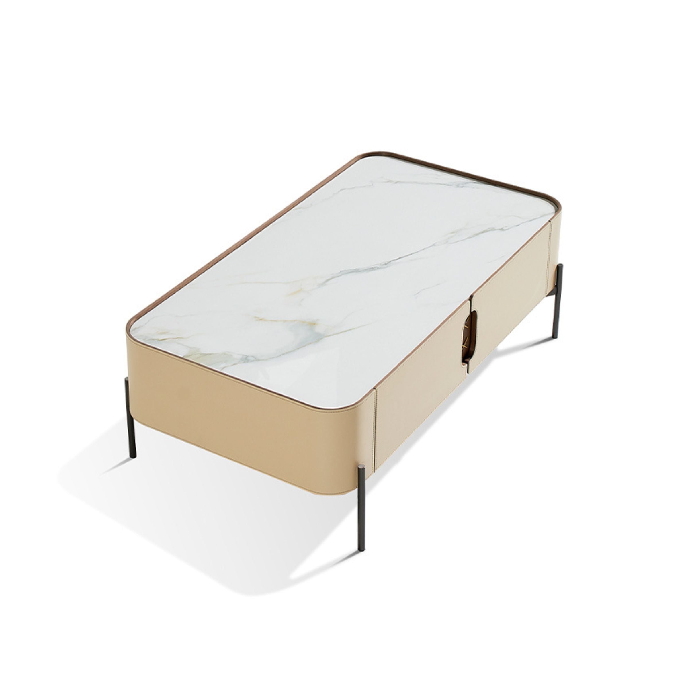 Stitch Saddle Leather Cabinet / Besdside table MLL-D41 - Cabinets - ebarza Furniture UAE | Shop Modern Furniture in Abu Dhabi & Dubai - مفروشات ايبازرا في الامارات | تسوق اثاث عصري وديكورات مميزة في دبي وابوظبي