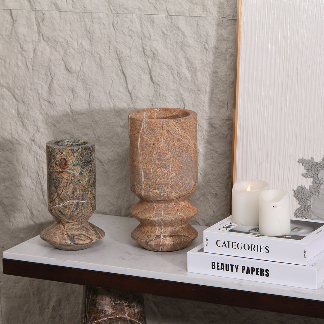 Stone Vase-L KB3017AL - Vases - ebarza Furniture UAE | Shop Modern Furniture in Abu Dhabi & Dubai - مفروشات ايبازرا في الامارات | تسوق اثاث عصري وديكورات مميزة في دبي وابوظبي