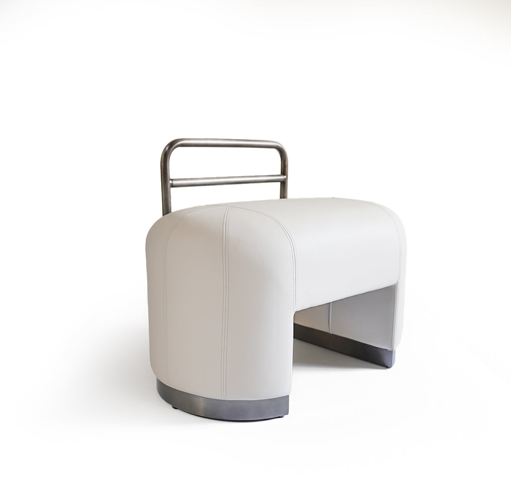 Stool with Low Backrest Black ER-323 - Poufs - ebarza Furniture UAE | Shop Modern Furniture in Abu Dhabi & Dubai - مفروشات ايبازرا في الامارات | تسوق اثاث عصري وديكورات مميزة في دبي وابوظبي