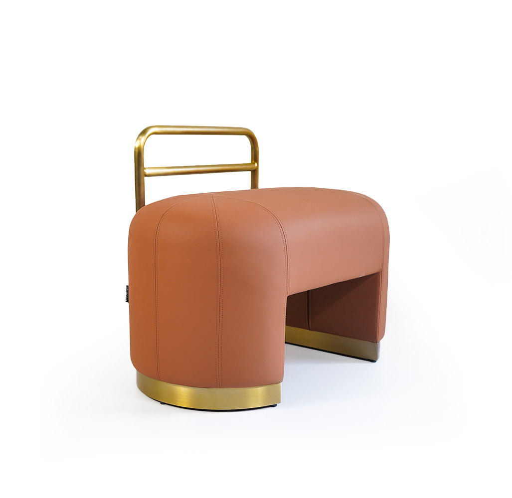 Stool with Low Backrest Carmel ER-323 - Poufs - ebarza Furniture UAE | Shop Modern Furniture in Abu Dhabi & Dubai - مفروشات ايبازرا في الامارات | تسوق اثاث عصري وديكورات مميزة في دبي وابوظبي