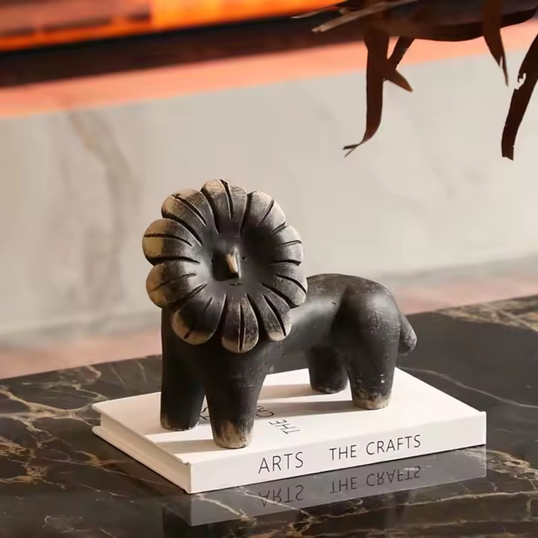 Sun Lion Cement Ornament FF-N25001 - Home Decor Figurines - ebarza Furniture UAE | Shop Modern Furniture in Abu Dhabi & Dubai - مفروشات ايبازرا في الامارات | تسوق اثاث عصري وديكورات مميزة في دبي وابوظبي